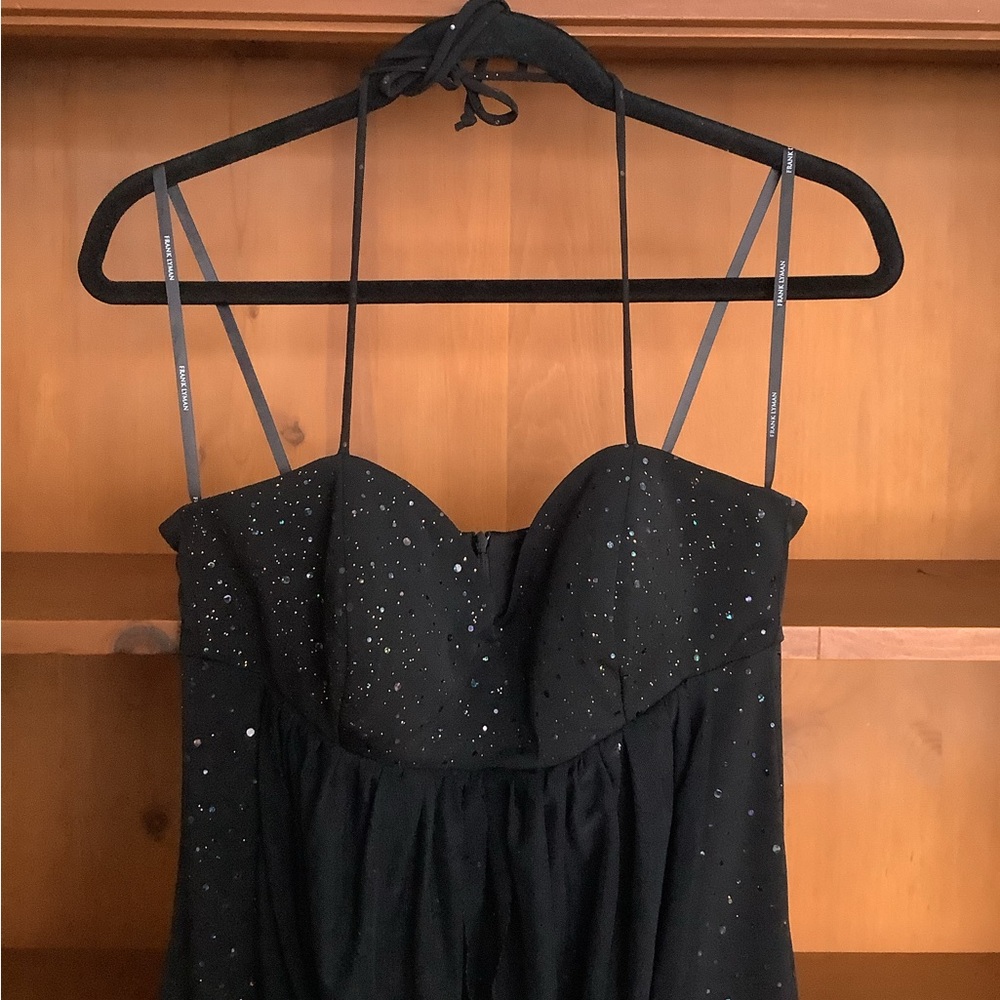 Vintage Y2K Black Sparkle Halter Dress Size  6 | Made in Fairy Grunge Formal - Picture 4 of 13